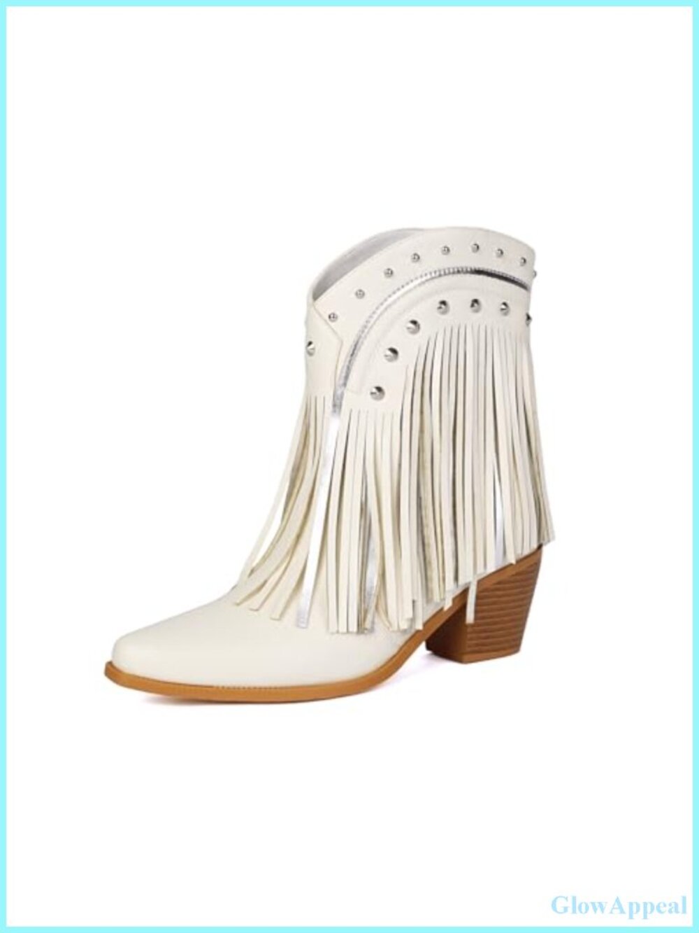Women's Western Ankle Booties Pointed Toe Fringe Tassels Cowgirl Boots